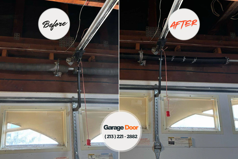 Before and after: garage door repair Plainville, KS